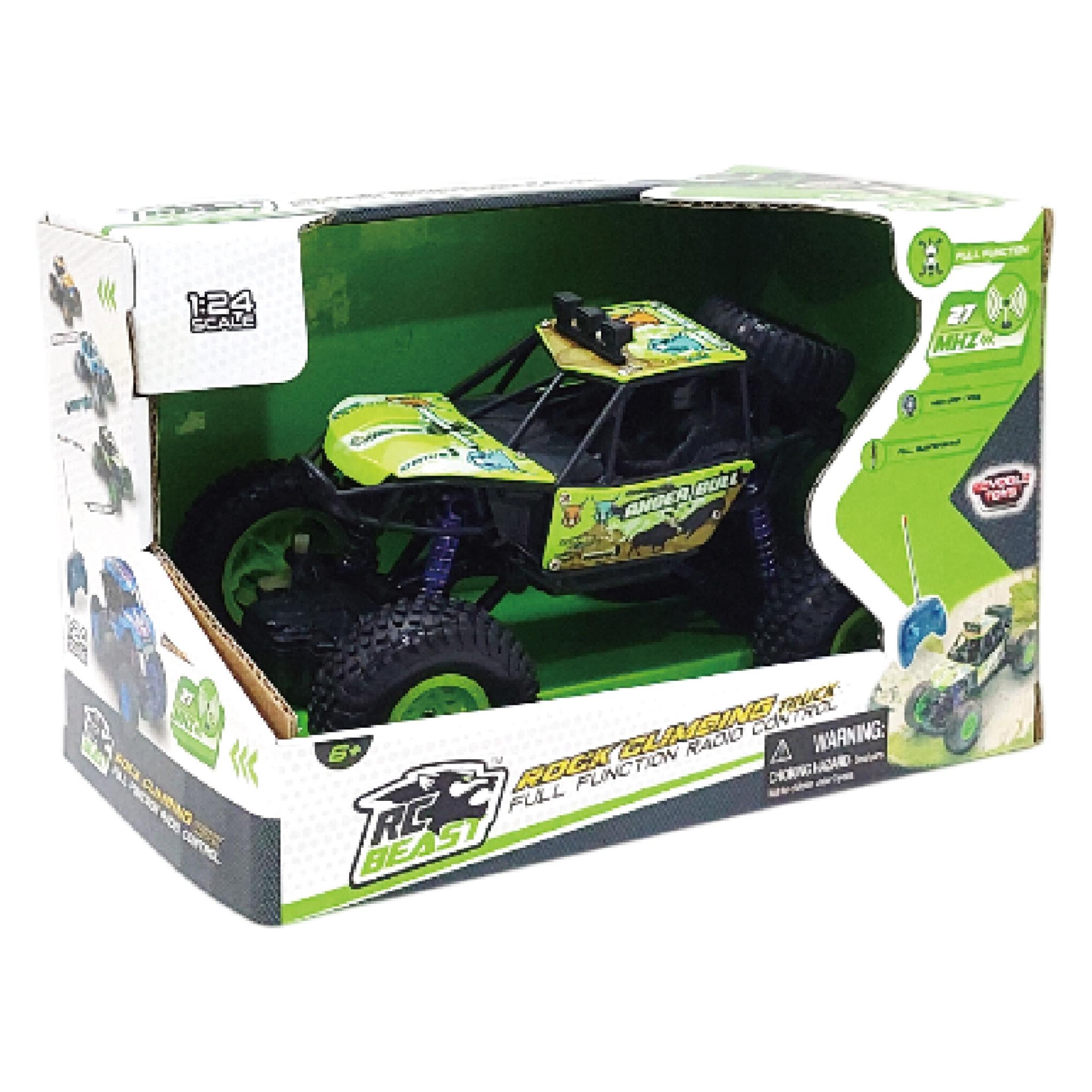 RC Beast Rock Climbing Truck Green 1:24 27 MHz Plastic Body (AMOS24034B)