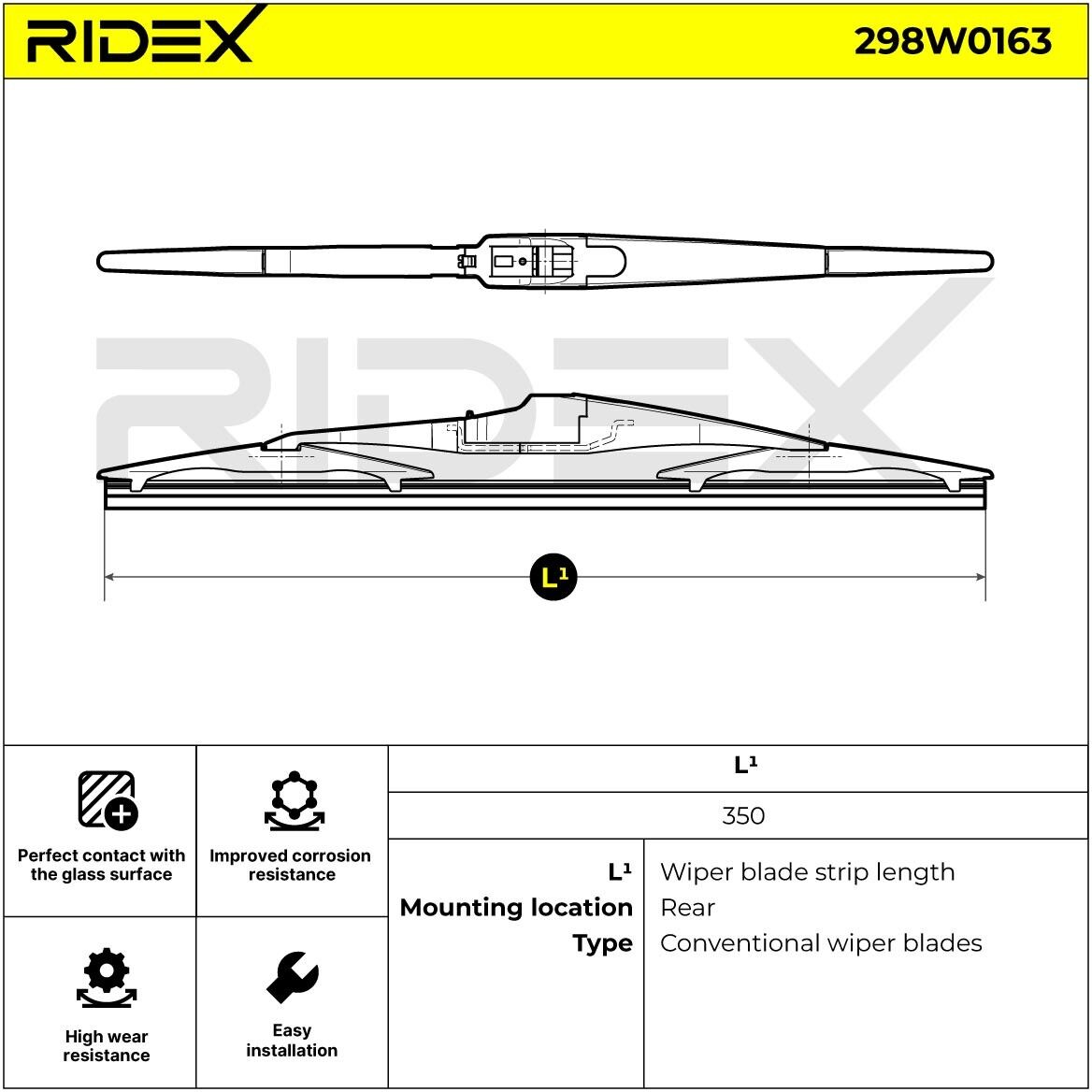 RIDEX 298W0163 Rear wiper blade