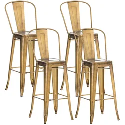 CLP 4er Set Barhocker Aiden - Farbe: gold