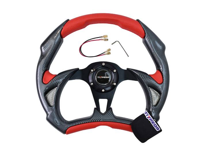 Volant de course TIYPEOR de type D compatible avec Toyota, Honda, Volkswagen – Volant de jeu pour une conduite améliorée