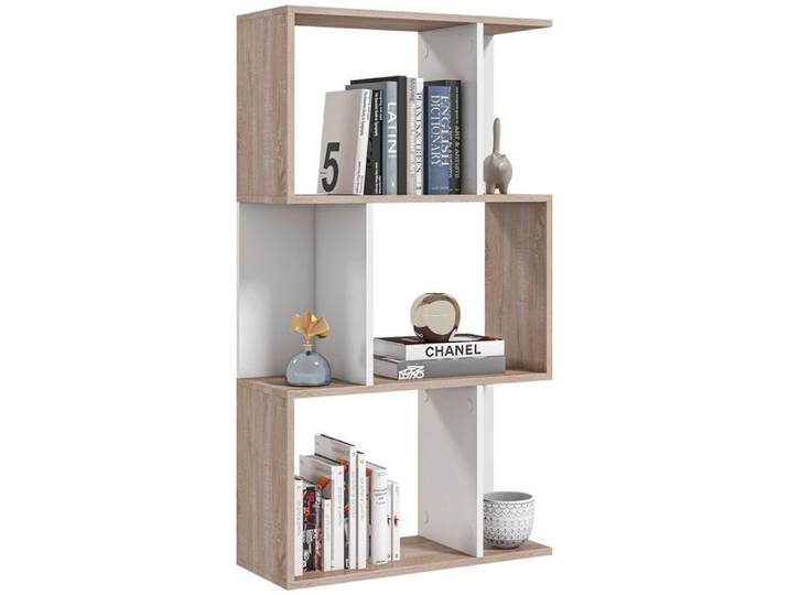 LIA Librairie de design étagère de bureau en bois moderne 3 niveaux 60 × 24 × 111 4 cm