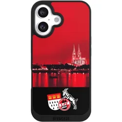 Nivocase Handyhülle für Apple iPhone 16 Hülle NIVOpure Case Schwarz 1. FC Köln Offizielles Lizenzprodukt (Apple iPhone 16), Smartphone Hülle, Schwarz