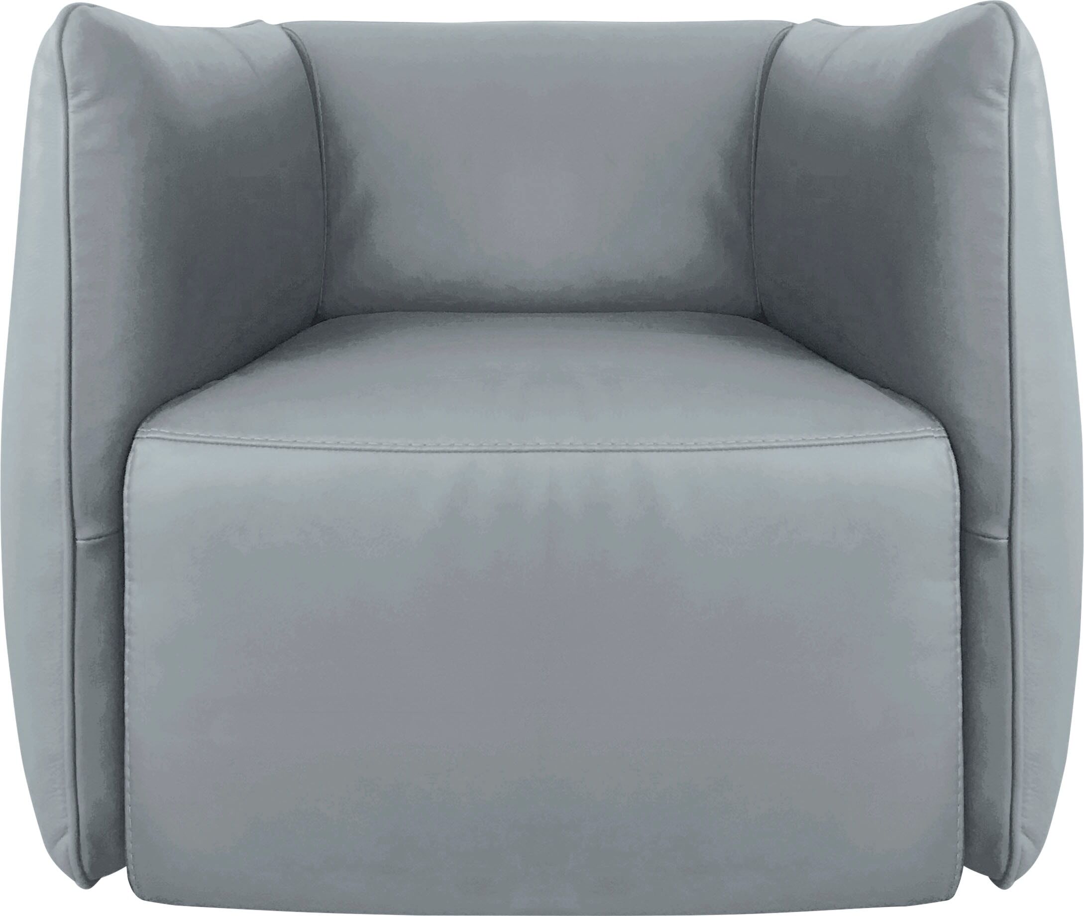 Sessel EGOITALIANO "Ludo Loungesessel, Designsessel, Clubsessel, elegant und zeitlos", blau (himmelblau), B:80cm H:68cm T:80cm, Leder NUVOLE (Echtes Rindsleder). Halbnatürliches, halbnarbiges Rindsleder mit einer natürlichen Körnung von 1, 2 bis 1, 4 mm. 
