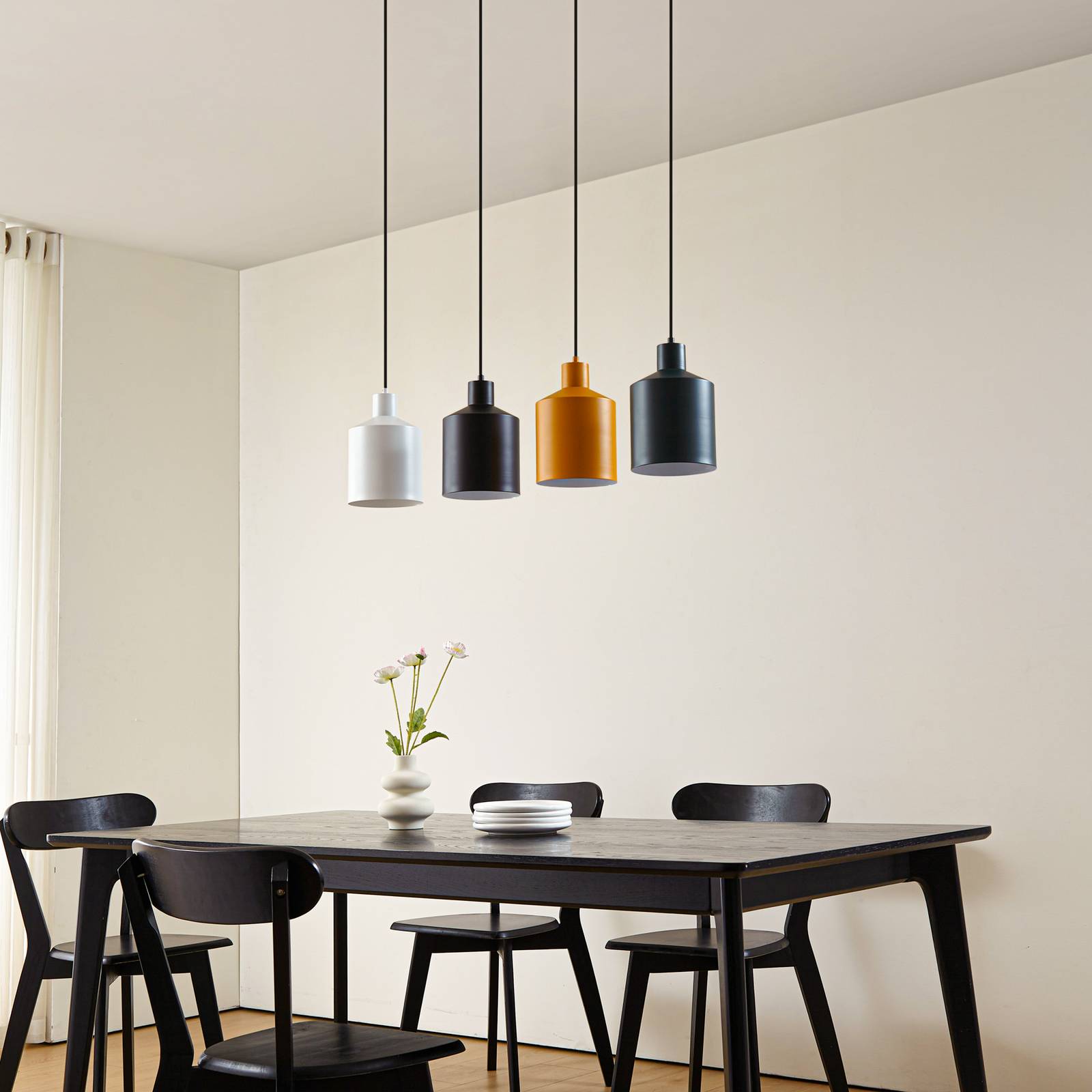 Pendant Light Tirane Lindby, dimmable, Black, Living / Dining Room, metal, Modern, Ceiling Light