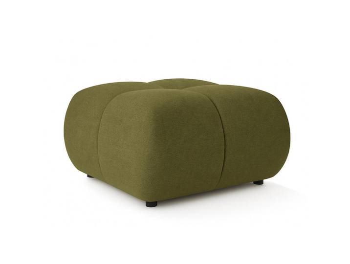 Sepro Meble Pouf Grün Mila Mit Steppungen Auf Schwarzen Niedrigen Beinen, 72x43.5x72 cm, Wohnzimmer, Sessel, Hocker & Hockerbänke, Poufs