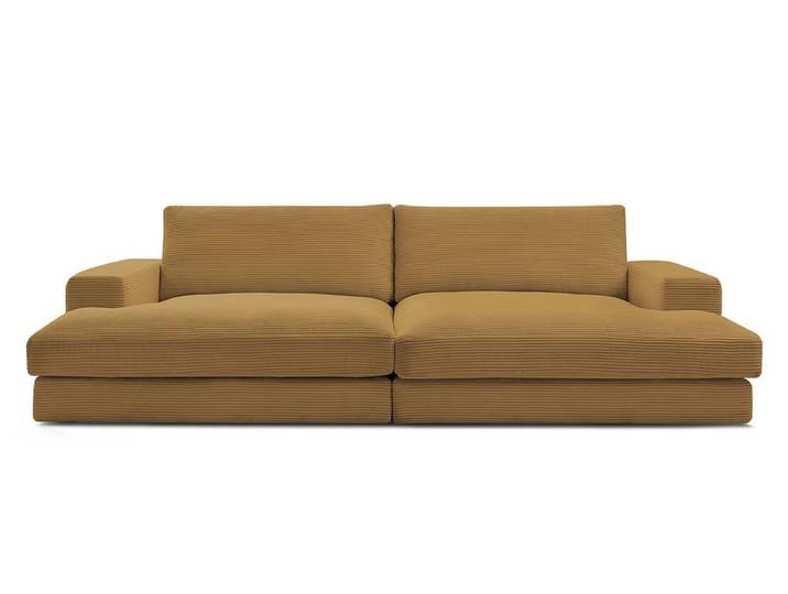 Sofa BOBOCHIC LEONARD Cord-Stoff gelb