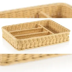Besteckkorb aus Polypropylen Hellbeige BxTxH: 40x30x6,5 cm