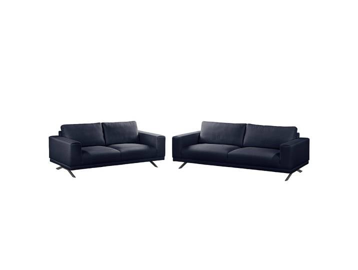 Polstergarnitur 3-2 Blau/Dunkelblau Webstoff Modern