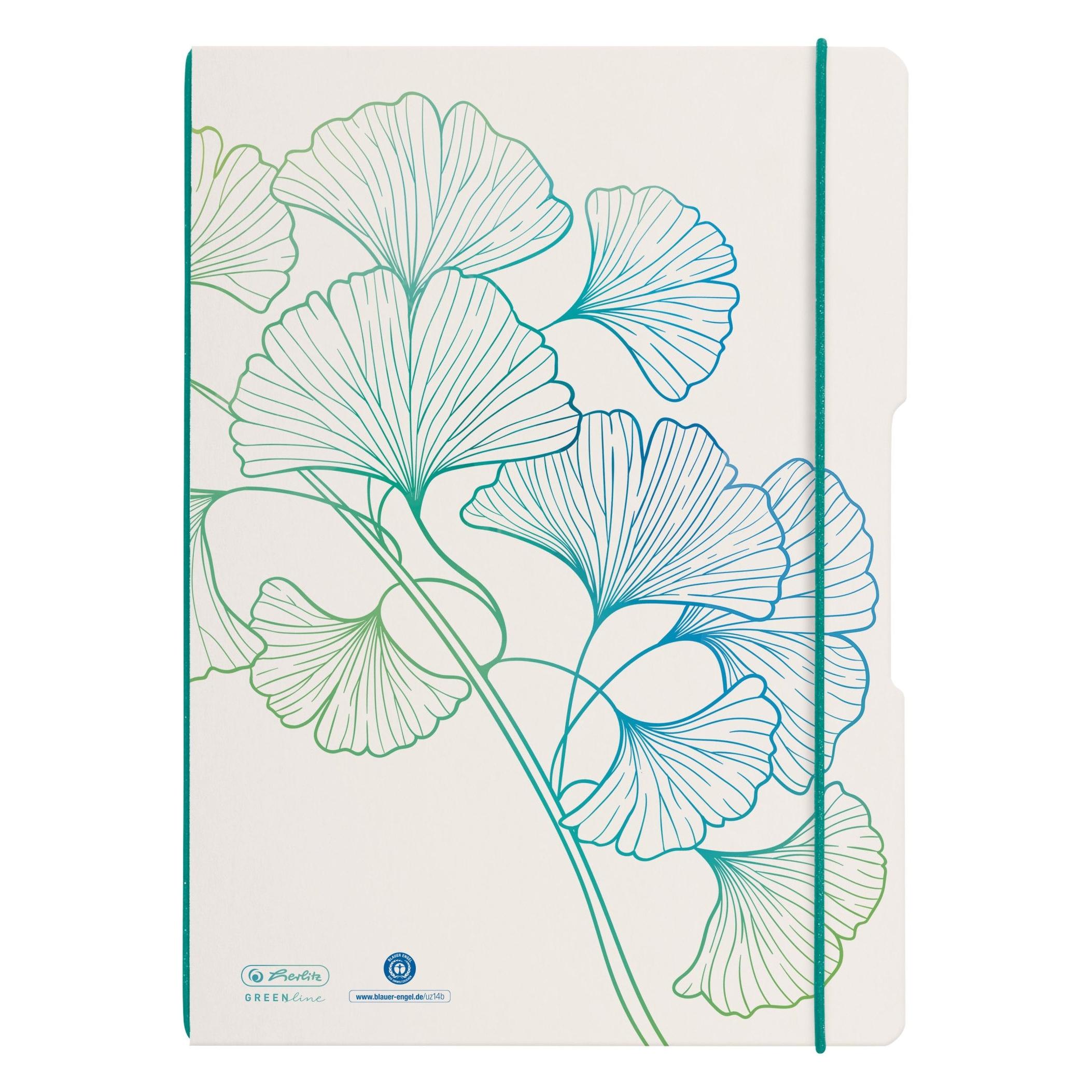 Herlitz Notizheft GREENline my.book flex A4, Liniert, Ginkgo (A4, Liniert, Weicher Einband) (50033652)