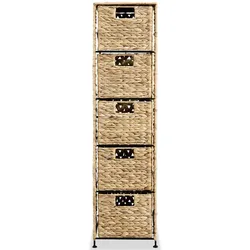 vidaXL Standregal mit 5 Körben 25,5x37x100 cm Wasserhyazinthe