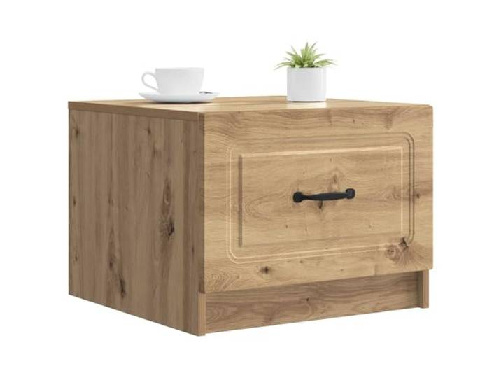 KTHLBRH Couchtisch Eiche mit Schublade 49 x 50 x 37 cm Technisches Holz, Vintage-Stil, funktionale Schublade, vielseitig verwendbar für Wohnzimmer