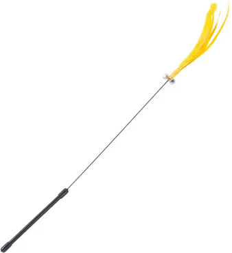 Inspire Curations FeatherChase Interactive Cat Teaser Wand Toy With Tail & Sound yellow