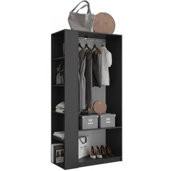 Vicco, Kleiderschrank, Kleiderschrank Elmo, Anthrazit, 80 x 200 cm 2er Set (80 x 50 x 200 cm)