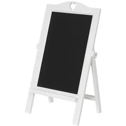 Décoshop26 - Kreidetafel für Werbezwecke im Innen- und Außenbereich 66 x 37 x 27 cm Vintage-Look weiß 04_0004309 04_0004309
