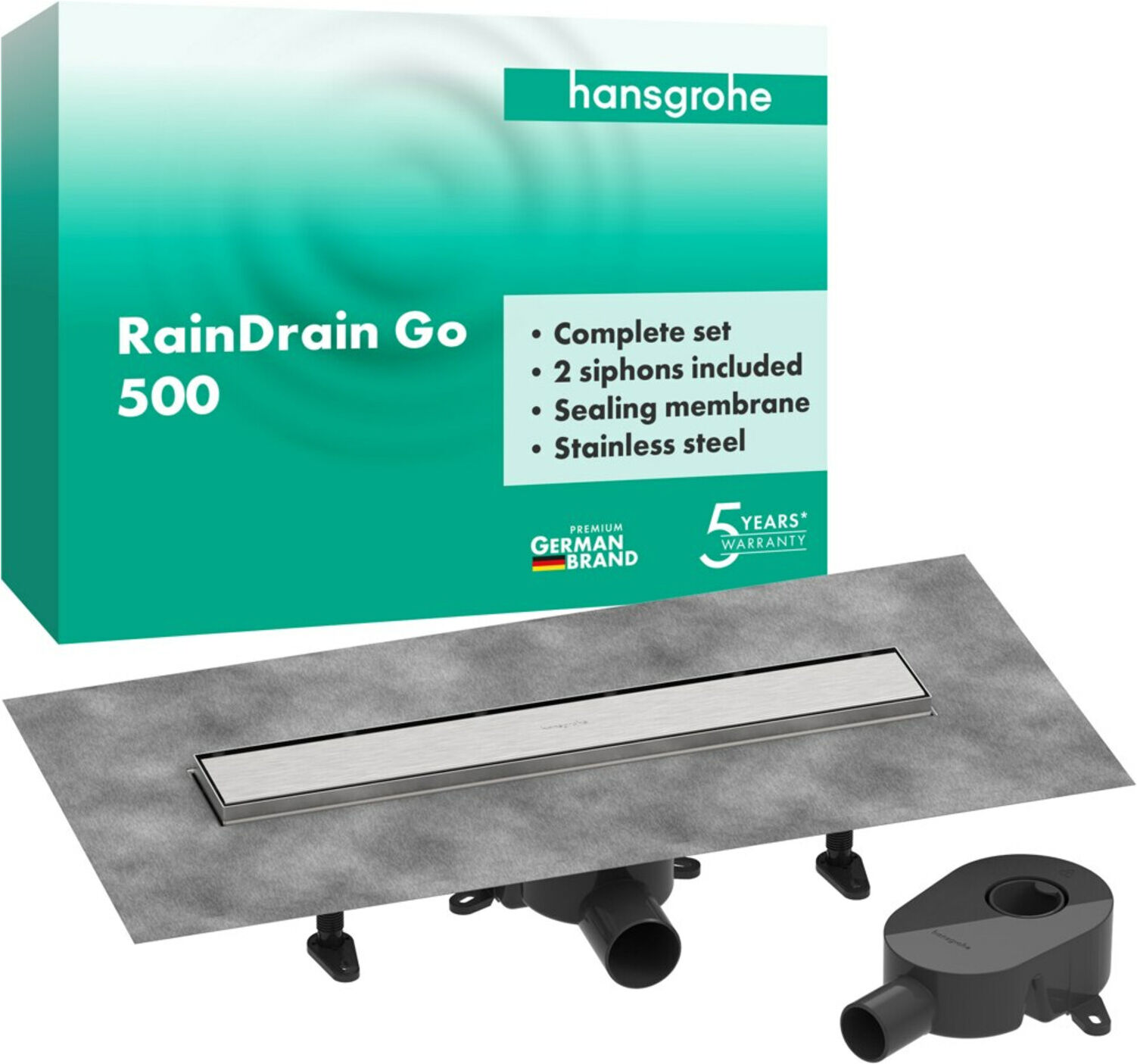 Hansgrohe Komplettset DR RainDrain Go 500 rücks.beflies.Stand./flache Instal.BST (56270800)