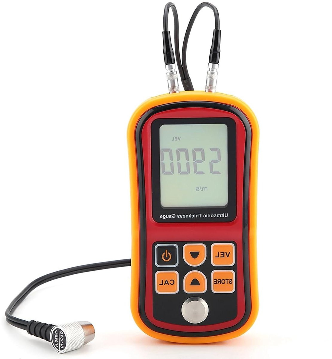 Ultrasone diktemeter voor metaal en staal, oranje meetinstrument voor diktemetingen