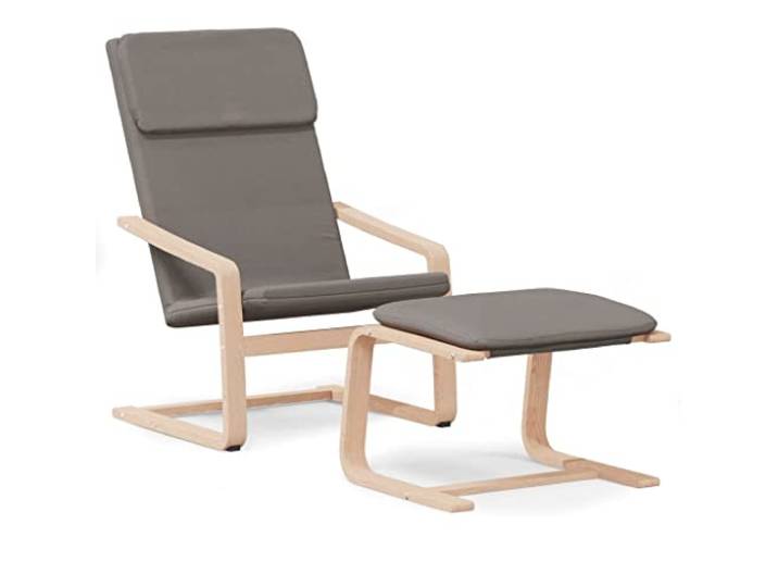 GHVBNMF Relaxsessel mit Hocker Taupe Polstersessel Fernsehsessel Ergonomischer Ruhesessel mit gepolstertem Hocker, abnehmbarem Bezug und Massivholz-Rahmen für Wohnzimmer.