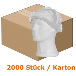Einweghaube Ampri Klipphaube PP Eco Plus weiß M latexfrei, Gr. M 2000 Stück/Karton