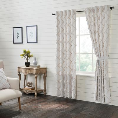 VHC Brands Frayed Lattice Oatmeal Panel Set of 2 84x40