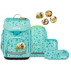 ergobag Cubo Set Schulranzen-Set ReitBärtraum, 5-teilig Blau Türkis 19 Liter