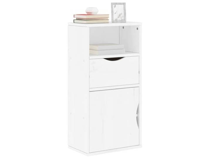 KTHLBRH Beistellschrank mit Schublade ODDA Weiß Massivholz Kiefer gartenschrank kommoden for Innenraum Büro