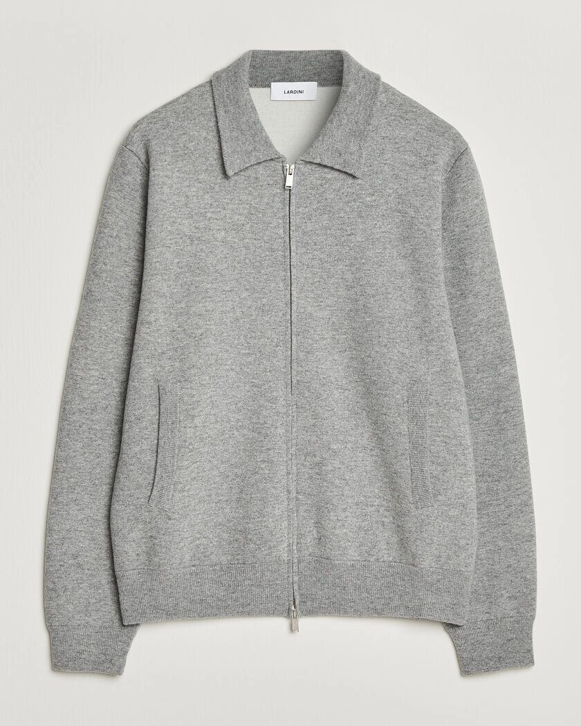 Lardini Knitted Wool Bomber Jacket Grey