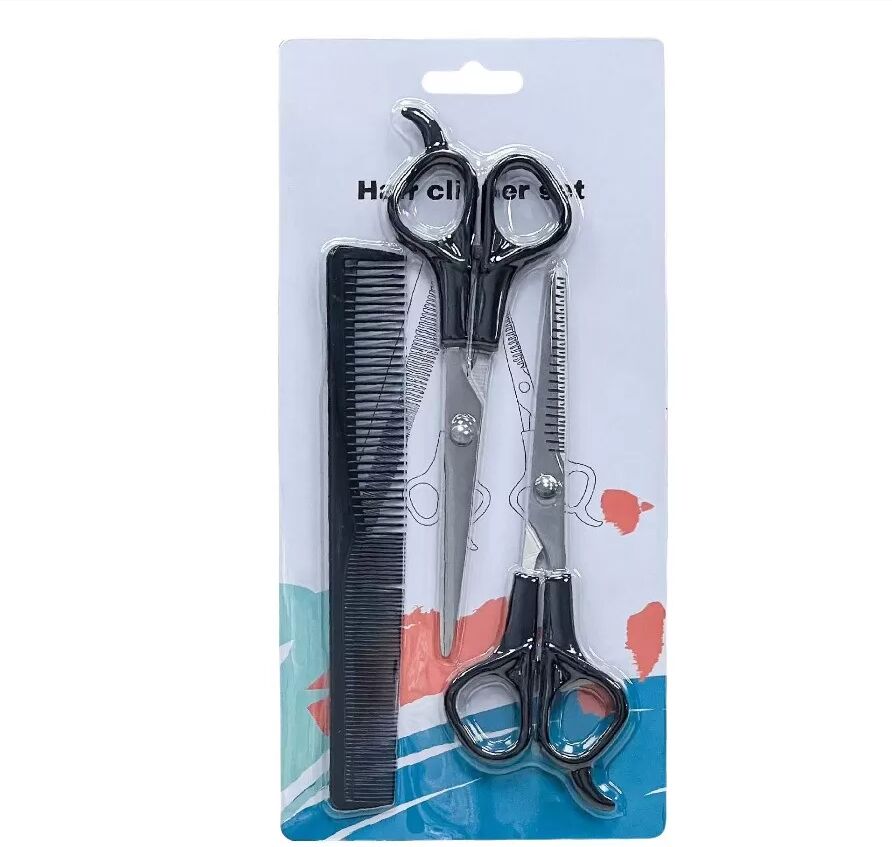 INF Professionelles 3-teiliges Friseurset - Ponyschneideset Schwarz
