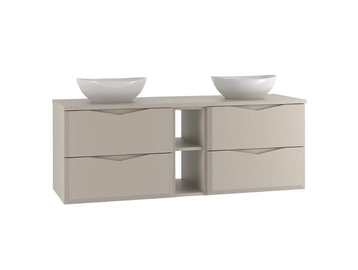 Meuble double vasque 140cm 2 niches Ellie Cachemire