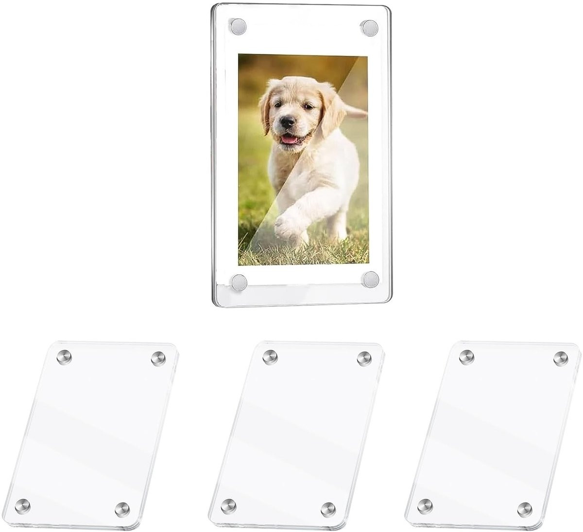 Dailygoods Dubbelzijdige Mini-Fotolijst Fotomagnes Transparant - 8 Stuks