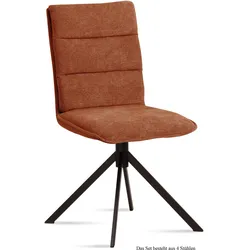 ESSZIMMERSTUHL (4er-Set) Dulce 47x92x60 Schwarz/Cognac