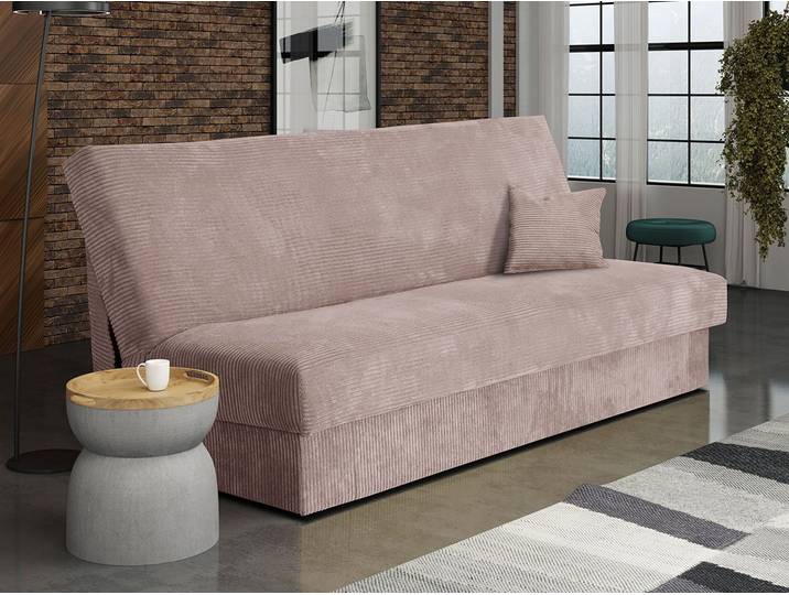 MIRJAN24 Schlafsofa Adela Mini Cord, mit Schlaffunktion und Bettkasten, Aufklappbar, Bonellfeder