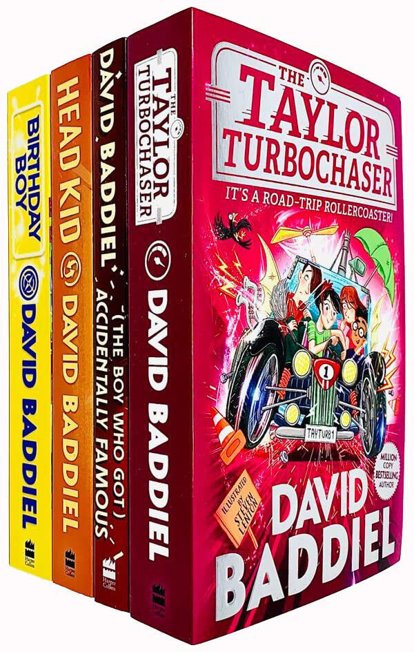 HARPERCOLLINS David Baddiel 4 Book Collection Set (Birthday Boy, Taylor Turbochaser, Accidentally Famous, Head Kid)