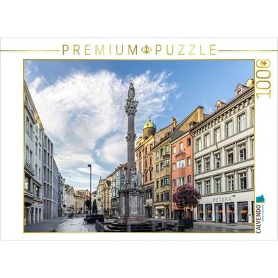 CALVENDO Puzzle Maria-Theresien-Straße in Innsbruck mit Annasäule | 1000 Teile Lege-Größe 64 × 48 cm Foto-Puzzle für glückliche Stunden