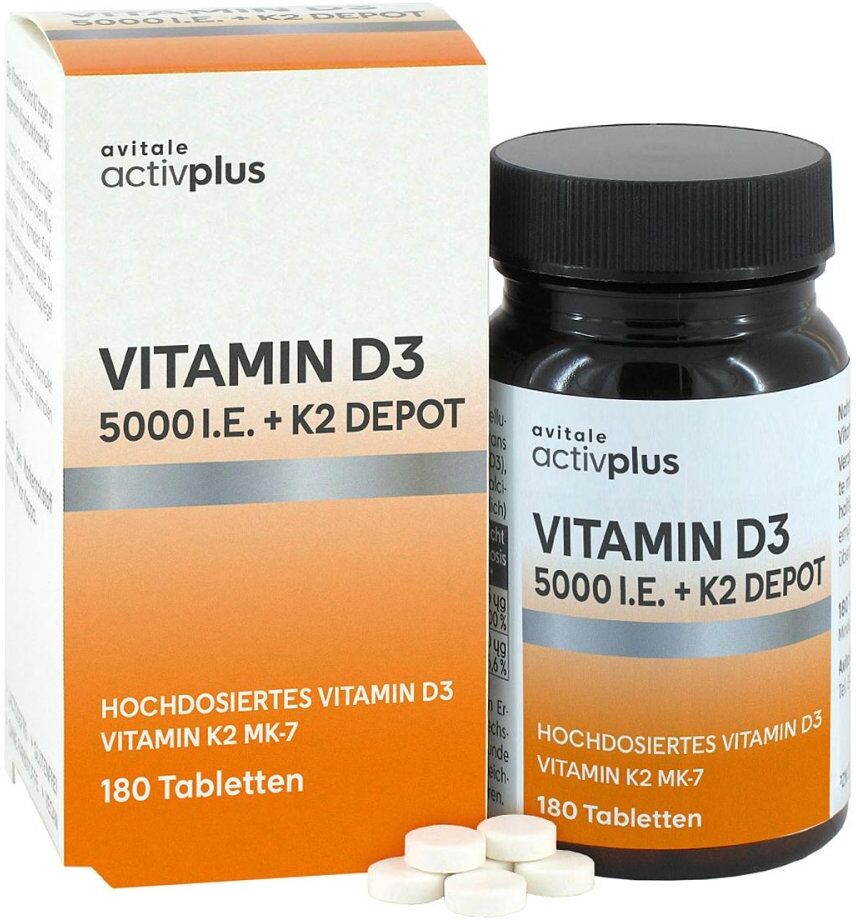 Activplus Vitamin D3 5000 I.E. + K2 Depot Tabletten