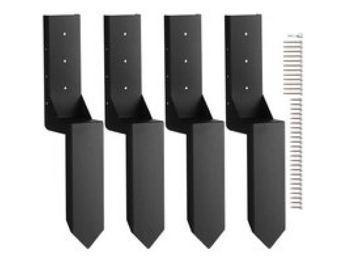VEVOR Reparaturset für Zaunpfostenanker 4er-Pack Innendurchmesser 8,9 x 8,9 cm Stützpfosten aus Stahl für Zaunpfosten Anker-Erdspieß zur Reparatur von geneigten gebrochenen Holzzaunpfosten Umhüllung