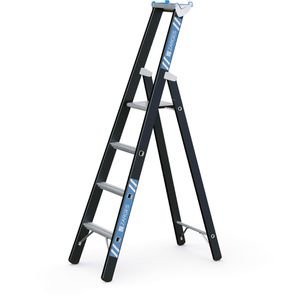 Zarges Stehleiter Megastep S, 41146, mit Plattform, aus eloxiertem Aluminium, bis 250kg, mit 4 Sprossen