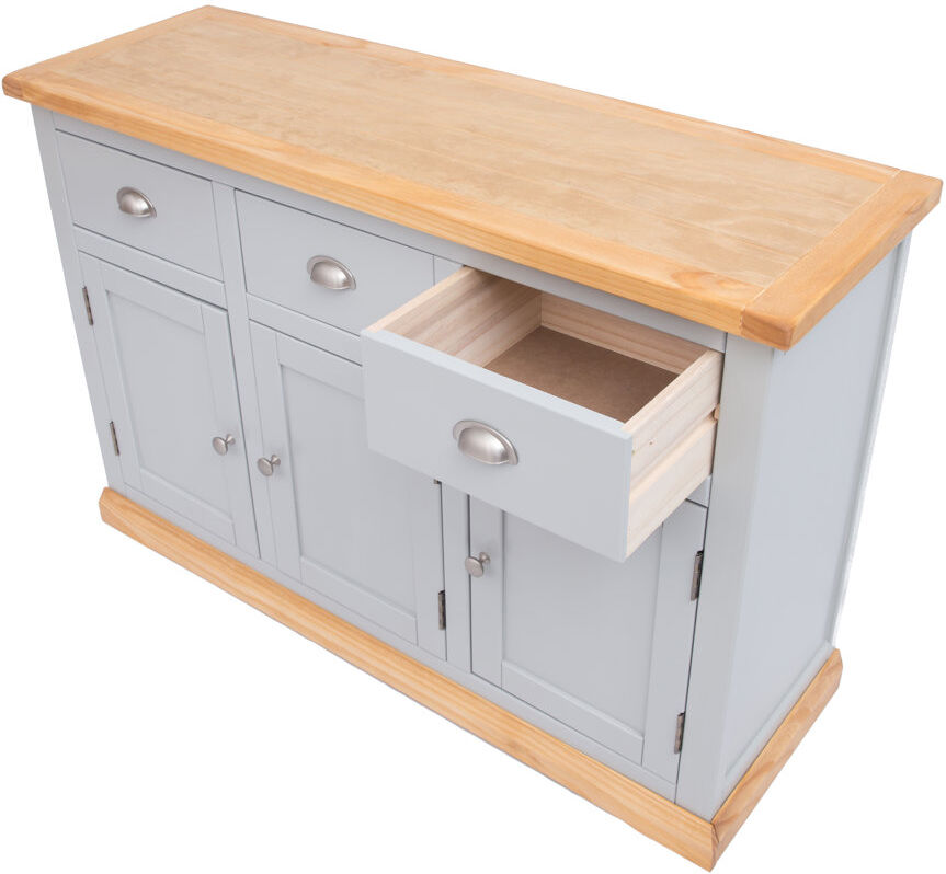Longshore Tides Valle 120 cm W Sideboard Grey/Brown/Chrome 80cm H X 120cm W X 40cm D