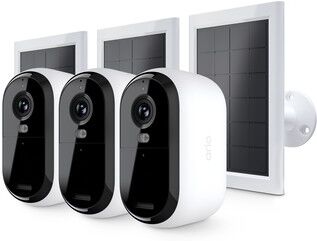 Arlo Essential Telecamera di sicurezza 3 2K, set da 3 con pannelli solari (VMK3380-100EUS)