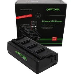 Patona 4-Port Ladegerät Canon LP-E6 (Kamera Akku Ladegerät), Kamera Stromversorgung, Schwarz