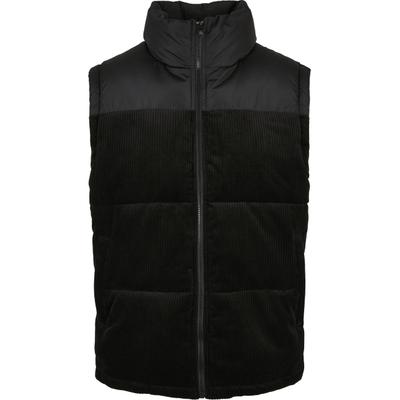 Jerseyweste URBAN CLASSICS "Urban Classics Herren Cord Vest", Herren, Gr. M, schwarz, 100% Polyester, Rundhals, Westen