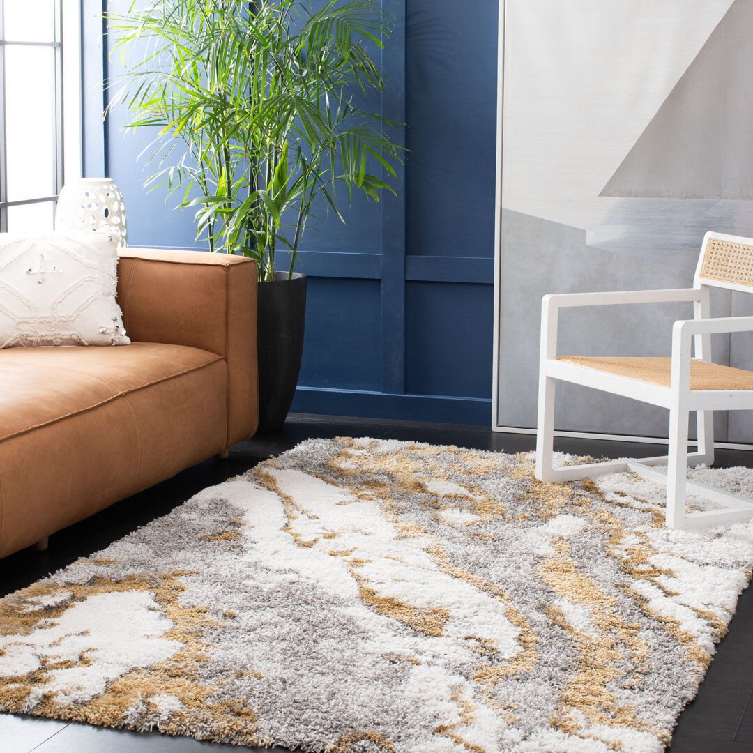Rio Stoneboro Abstract Area Rug Gray Rectangle 122 x 183cm