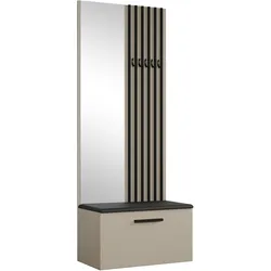 GARDEROBENSCHRANK Rosanno II Kaschmir 80,6/204/40 cm – Modern, mit Spiegel und Kleiderhaken