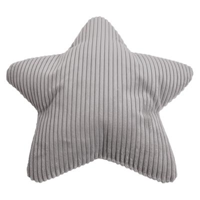 Dekokissen MAGMA HEIMTEX "SHARA Sternkissen", grau (grau, cord stern gestreift), B:55cm H:8cm L:55cm, Faserbällchen (Polyester), Polyester, Dekokissen_Sitzkissen_Kissenhüllen, Kuscheliges Sternkissen mit Cord-Charme