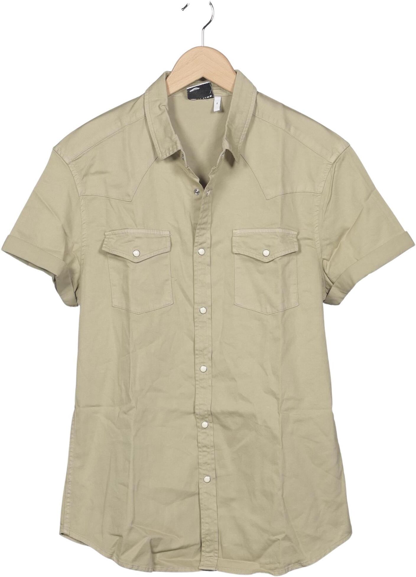 asos Herren Hemd, Beige, Gr. XL, Elasthan / Baumwolle - Second Hand