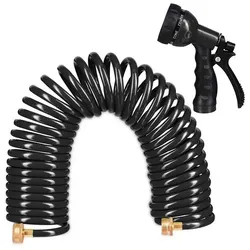 relaxdays Spiralschlauch 10 m schwarz schwarz