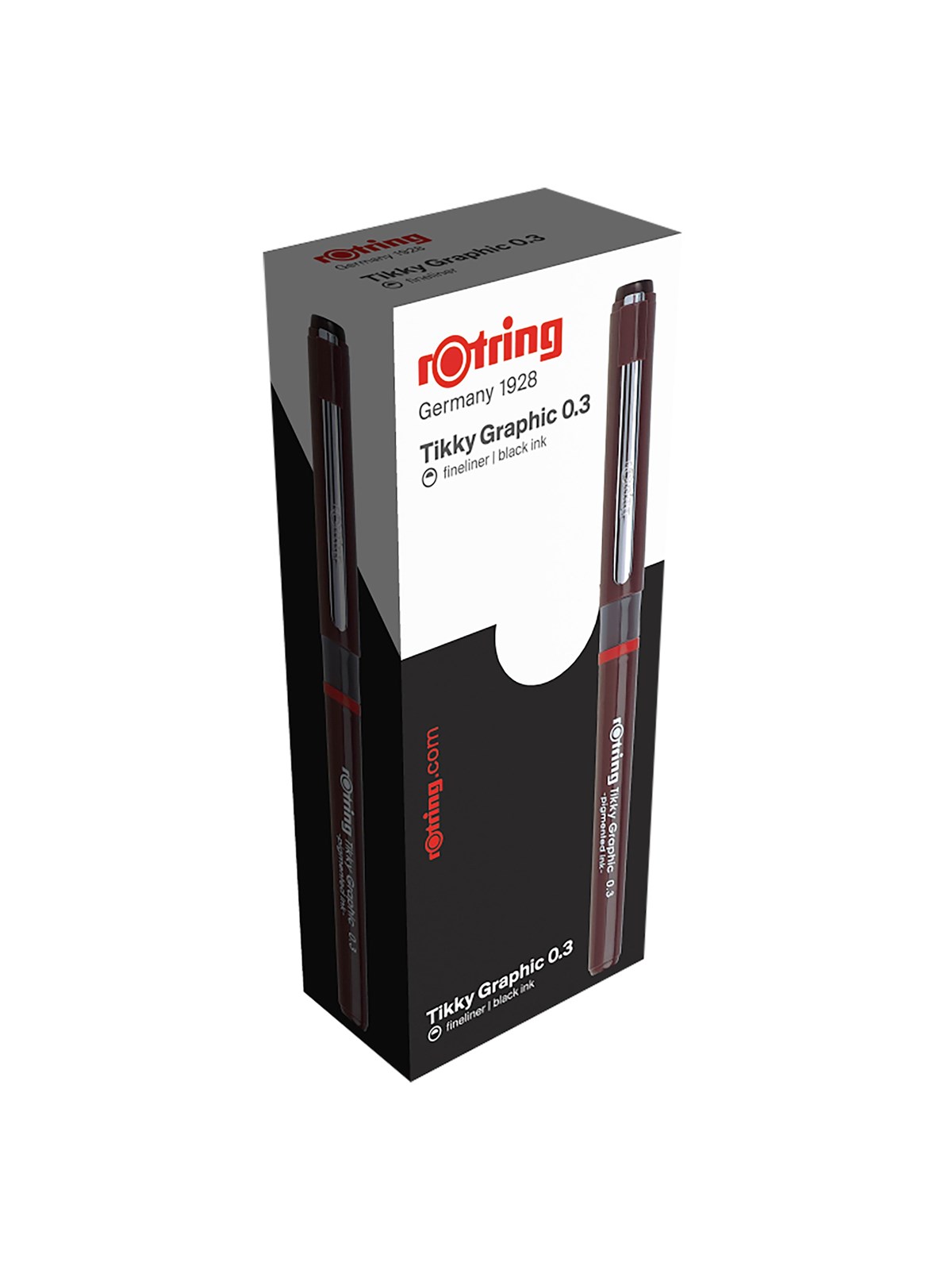 Rotring rOtring Tikky-Grafik Fineliner Filzstifte | 0,3 mm | schwarze Tinte | 12-er Box