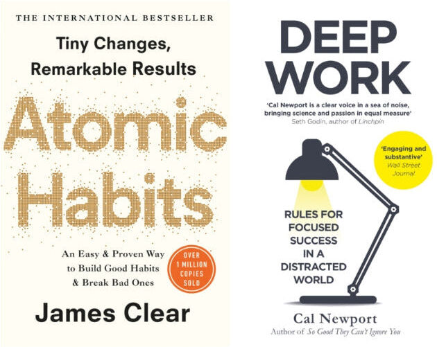 Cornerstone Deep Work Atomic Habits 2 Books Collection Set by James Clear & Cal Newport