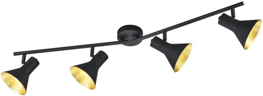 Trio Lighting Plafonnier design en métal noir Noir 85x21x11cm