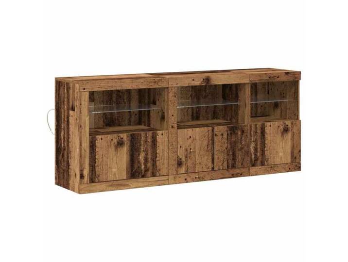 NOUVEAU Meuble buffet de salon - Buffet LED - Bois ancien - 162x37x67cm Bois d'ingénierie 14242