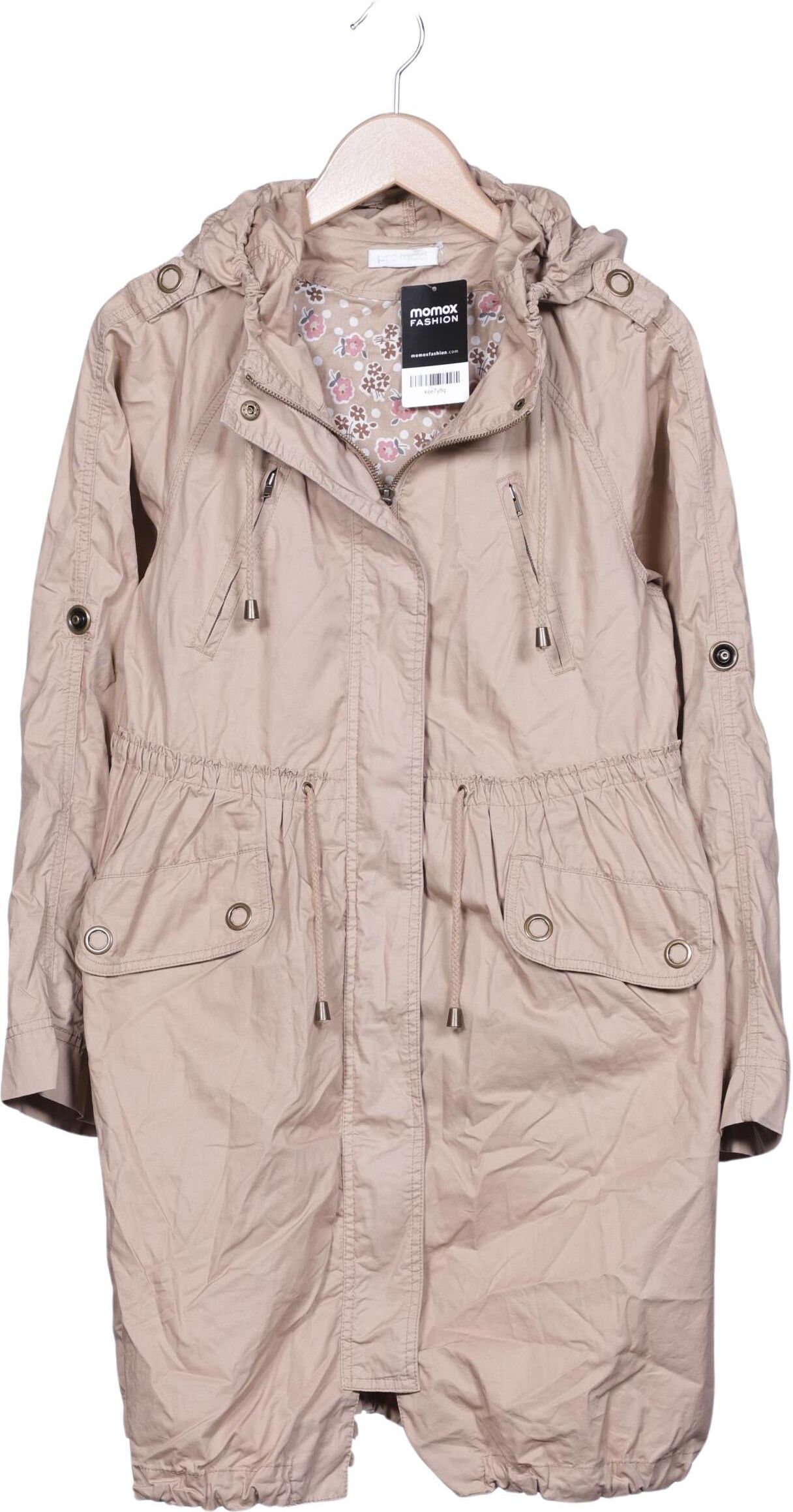Promod Damen Mantel, Beige, Gr. EU 36, Baumwolle - Second Hand